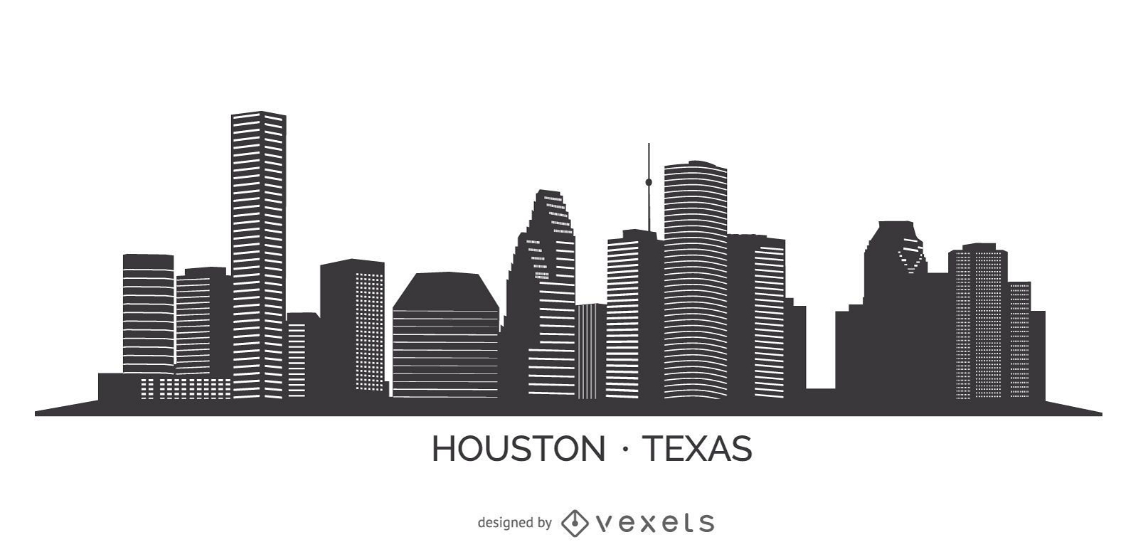 Horizonte de la silueta de Houston - Descargar vector