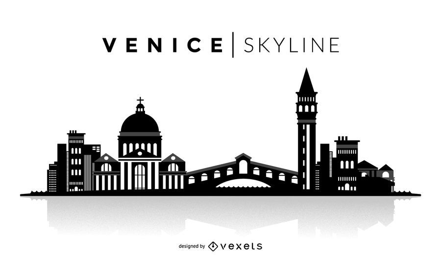 Skyline de silhueta de Veneza Skyline de silhueta de Veneza