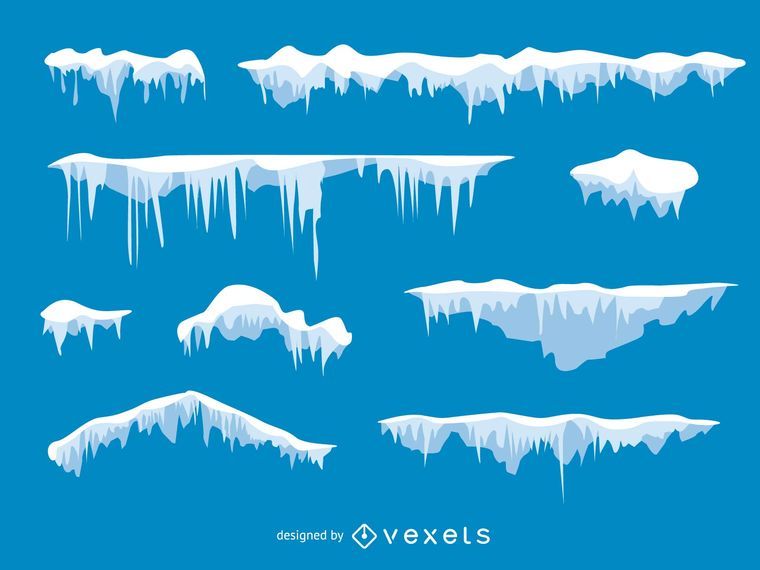Conjunto ilustrado de geada e neve Conjunto ilustrado de geada e neve