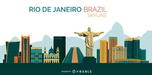 Rio de Janeiro Brazil skyline design Rio de Janeiro Brazil skyline design