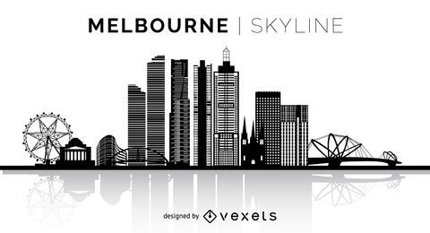 Melbourne silhouette skyline