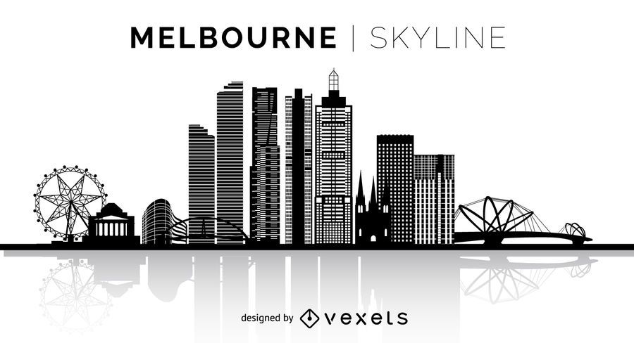 Skyline de silhueta de Melbourne Skyline de silhueta de Melbourne