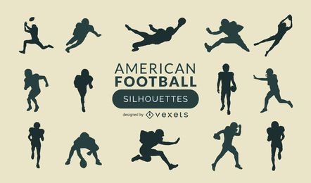 Conjunto de silueta de fútbol americano