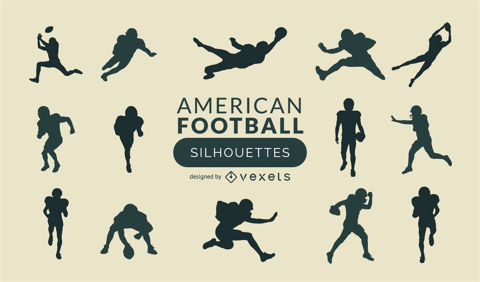 American Football Silhouette eingestellt