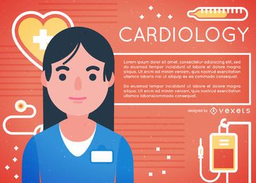Ilustração de cardiologista com médico