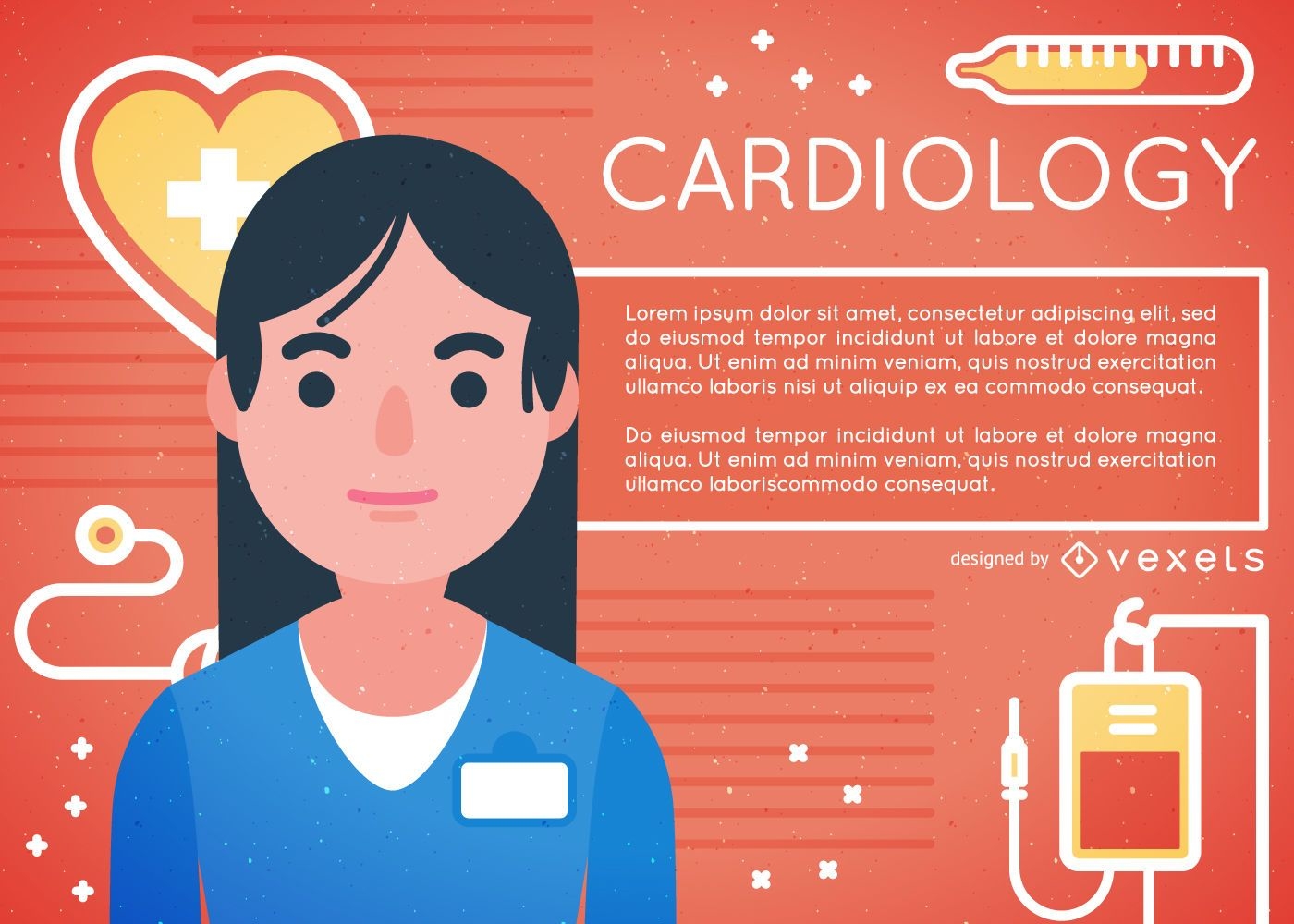 Ilustración de cardiólogo con médico