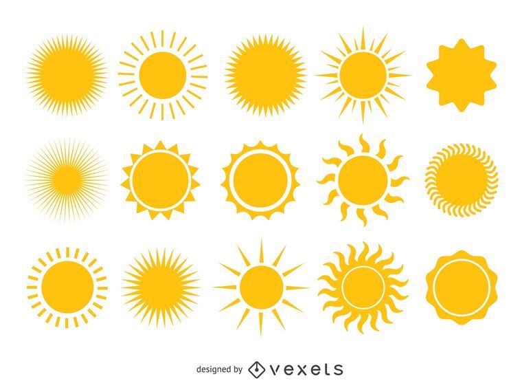 Bright yellow sun collection Bright yellow sun collection