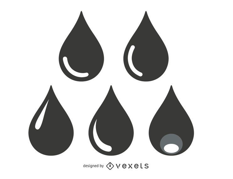 Conjunto de silhueta de gotas de água Conjunto de silhueta de gotas de água