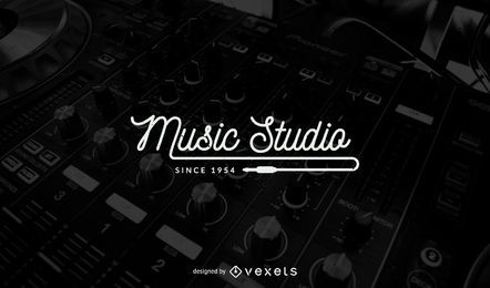 Modelo de design de logotipo de estúdio de música
