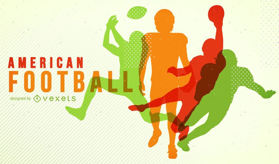 Colorful American Football silhouette poster Colorful American Football silhouette poster