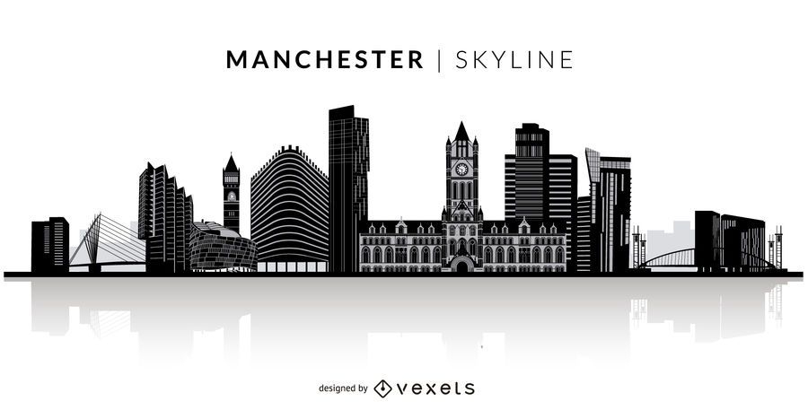 Manchester Silhouette Skyline - Vector Download