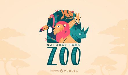 Plantilla de logotipo de zoológico de animales Plantilla de logotipo de zoológico de animales