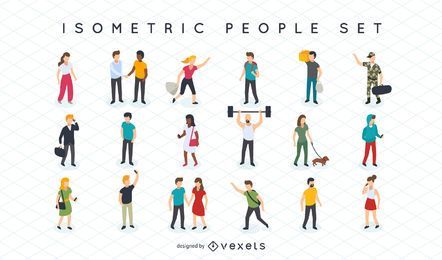 Isometrischer Personenillustrationssatz
