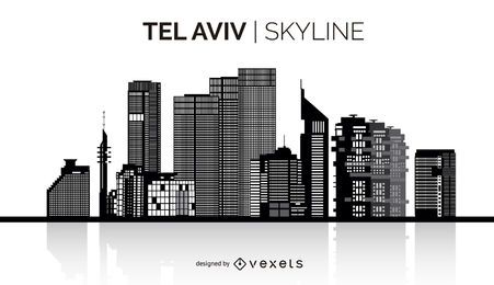 Skyline der Silhouette von Tel Aviv