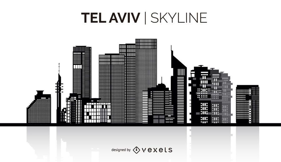Tel Aviv silhouette skyline Tel Aviv silhouette skyline