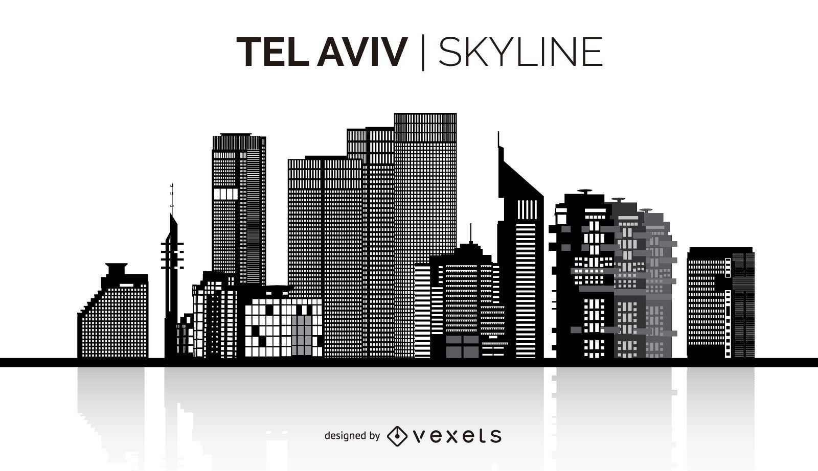Horizonte de silueta de Tel aviv