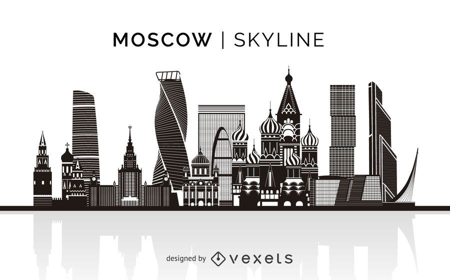Skyline de silhueta de Moscou Skyline de silhueta de Moscou