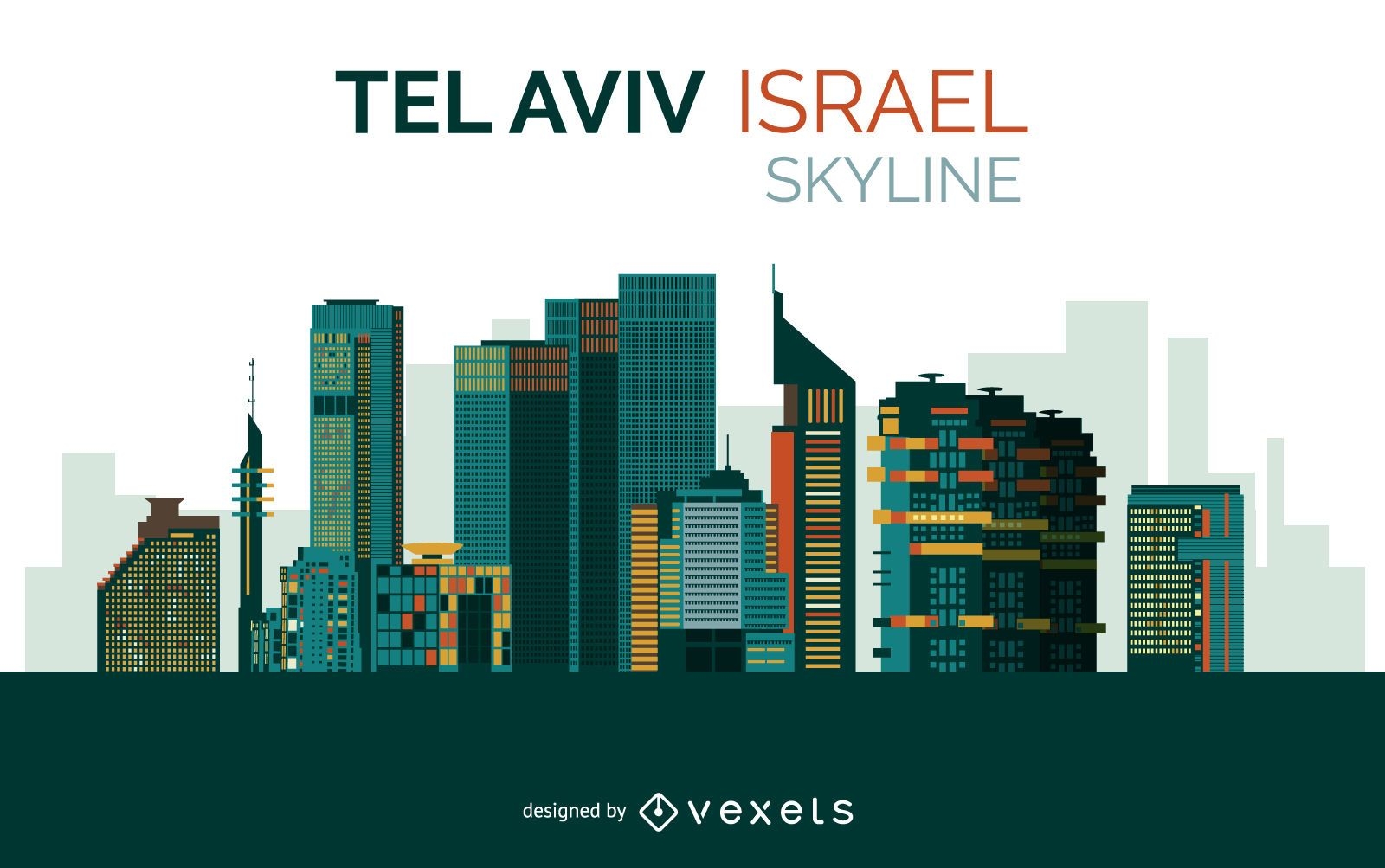 Design der Skyline von Tel Aviv