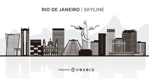 Rio de Janeiro silhouette skyline