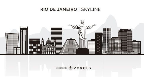 Skyline de silhueta do Rio de Janeiro Skyline de silhueta do Rio de Janeiro
