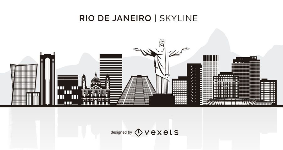 Skyline de silhueta do Rio de Janeiro Skyline de silhueta do Rio de Janeiro