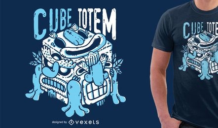 Mercancía de diseño de camiseta de monstruo azul