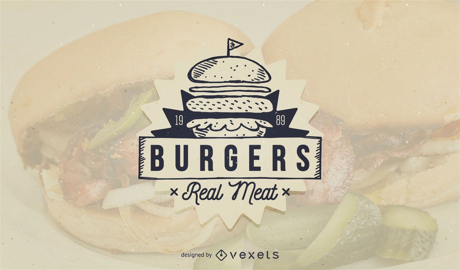 Burger fast food logo template design