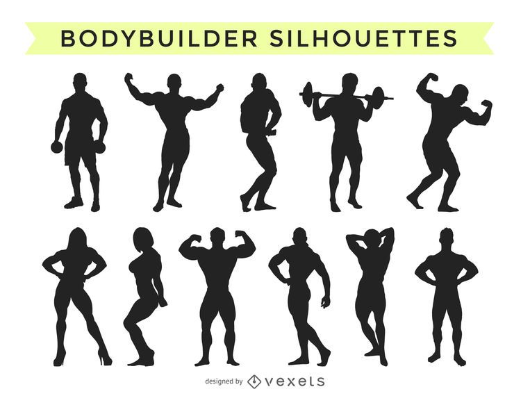 Bodybuilder silhouette collection Bodybuilder silhouette collection