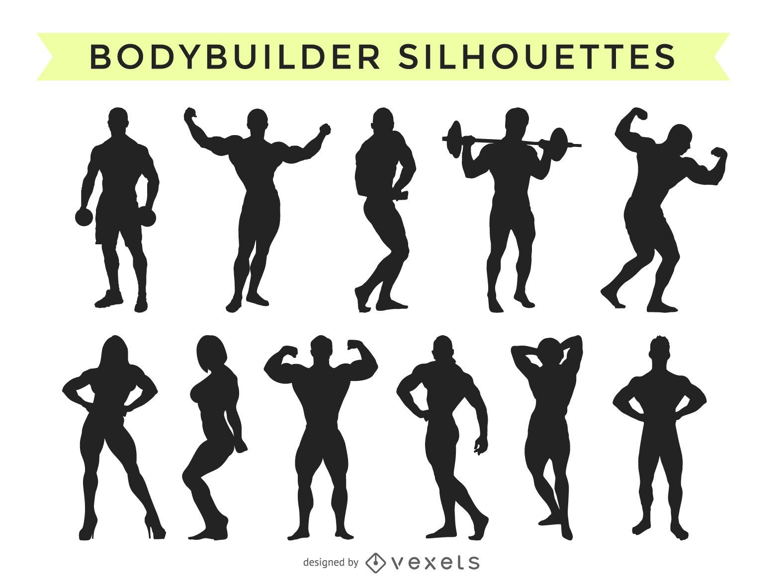 Bodybuilder-Silhouette-Sammlung