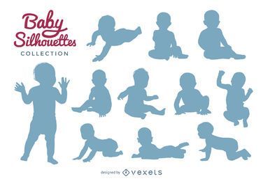 Colección de siluetas de bebé