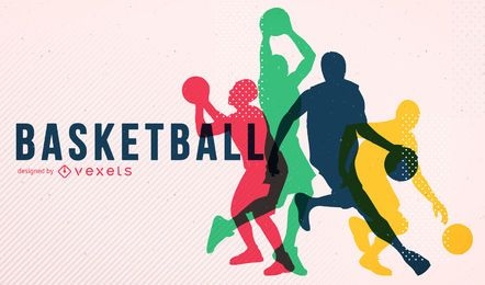 Poster da silhueta do basquetebol
