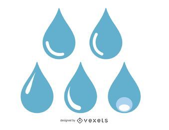 Conjunto de ilustración de gotas de agua azul Conjunto de ilustración de gotas de agua azul