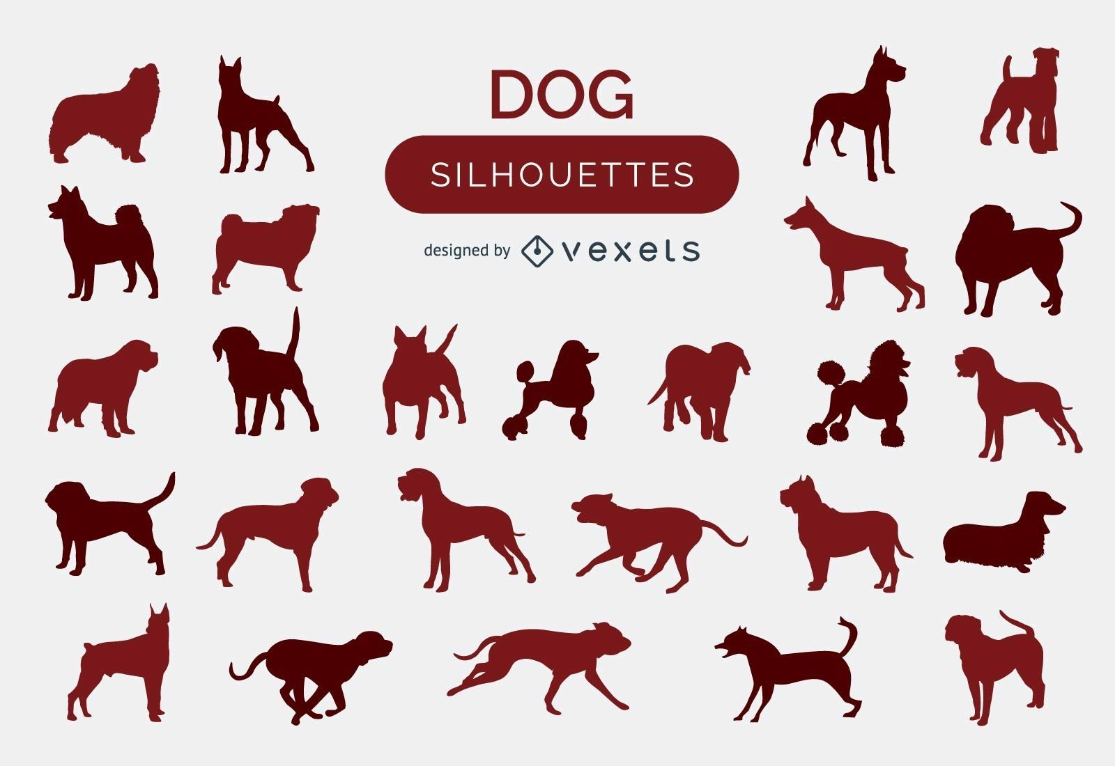 Dog silhouettes collection