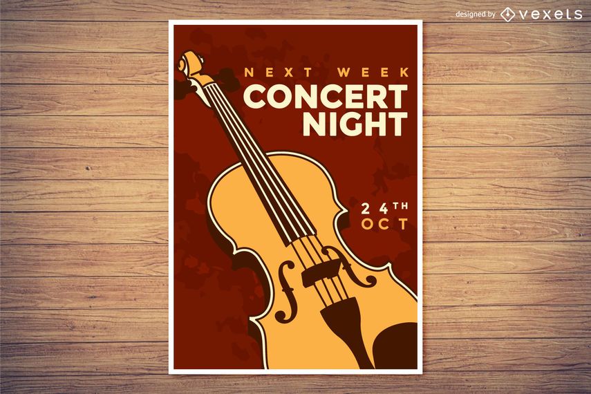 Cartel noche de concierto de música clásica. Cartel noche de concierto de música clásica.