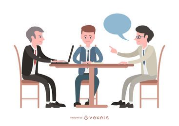 Illustrated meeting with business people Illustrated meeting with business people