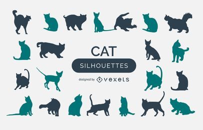 Colección de silueta de gato