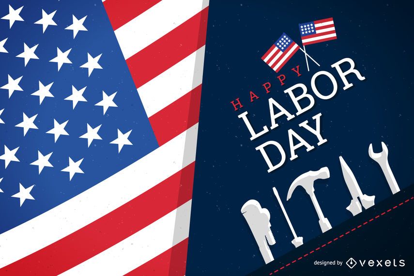 Patriotic happy Labor Day design Patriotic happy Labor Day design