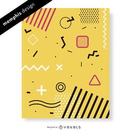 Divertido diseño de memphis en amarillo