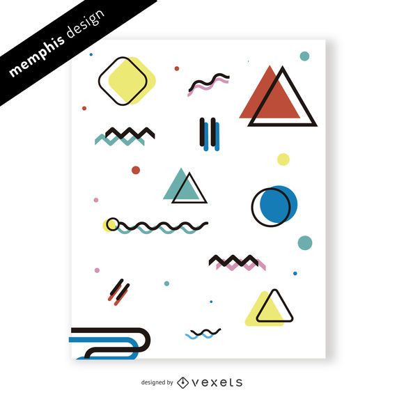 Bright memphis design with shapes and colors Bright memphis design with shapes and colors