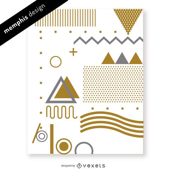 Memphis-Design aus Gold und Silber Memphis-Design aus Gold und Silber
