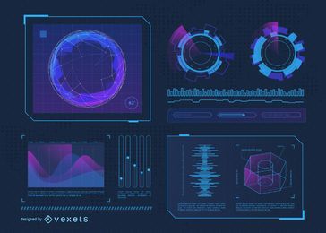 Futuristic interface assets set