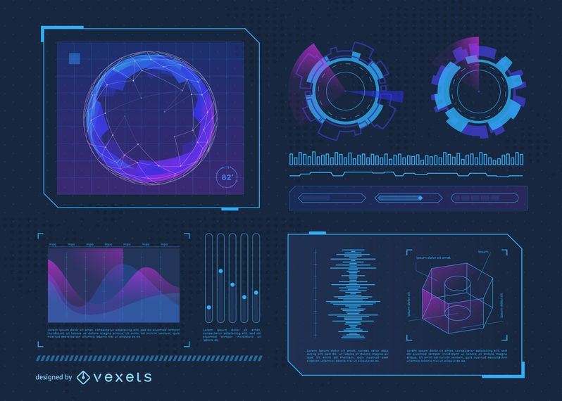 Conjunto de recursos de interface futurista Conjunto de recursos de interface futurista