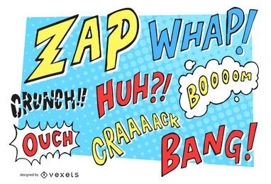 Comic pop art set of sounds and onomatopoeias Comic pop art set of sounds and onomatopoeias