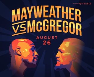 Mayweather vs McGregor boxing illustration merchandise
