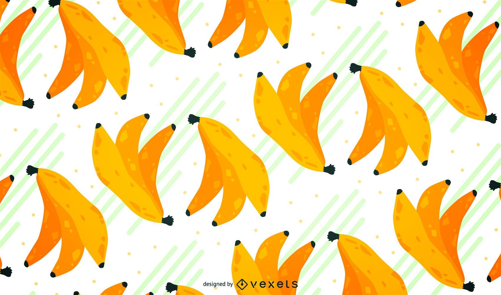 Illustrated bananas seamless pattern