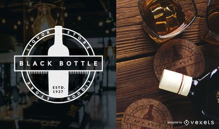 Modelo de logotipo da loja de bebidas