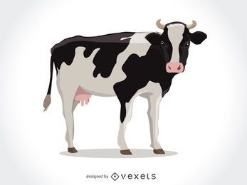 Ilustración de vaca aislada