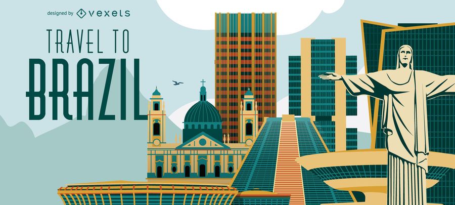Travel to Brazil banner skyline Travel to Brazil banner skyline