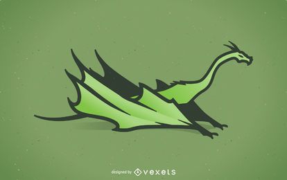Ilustración del dragón verde Ilustración del dragón verde