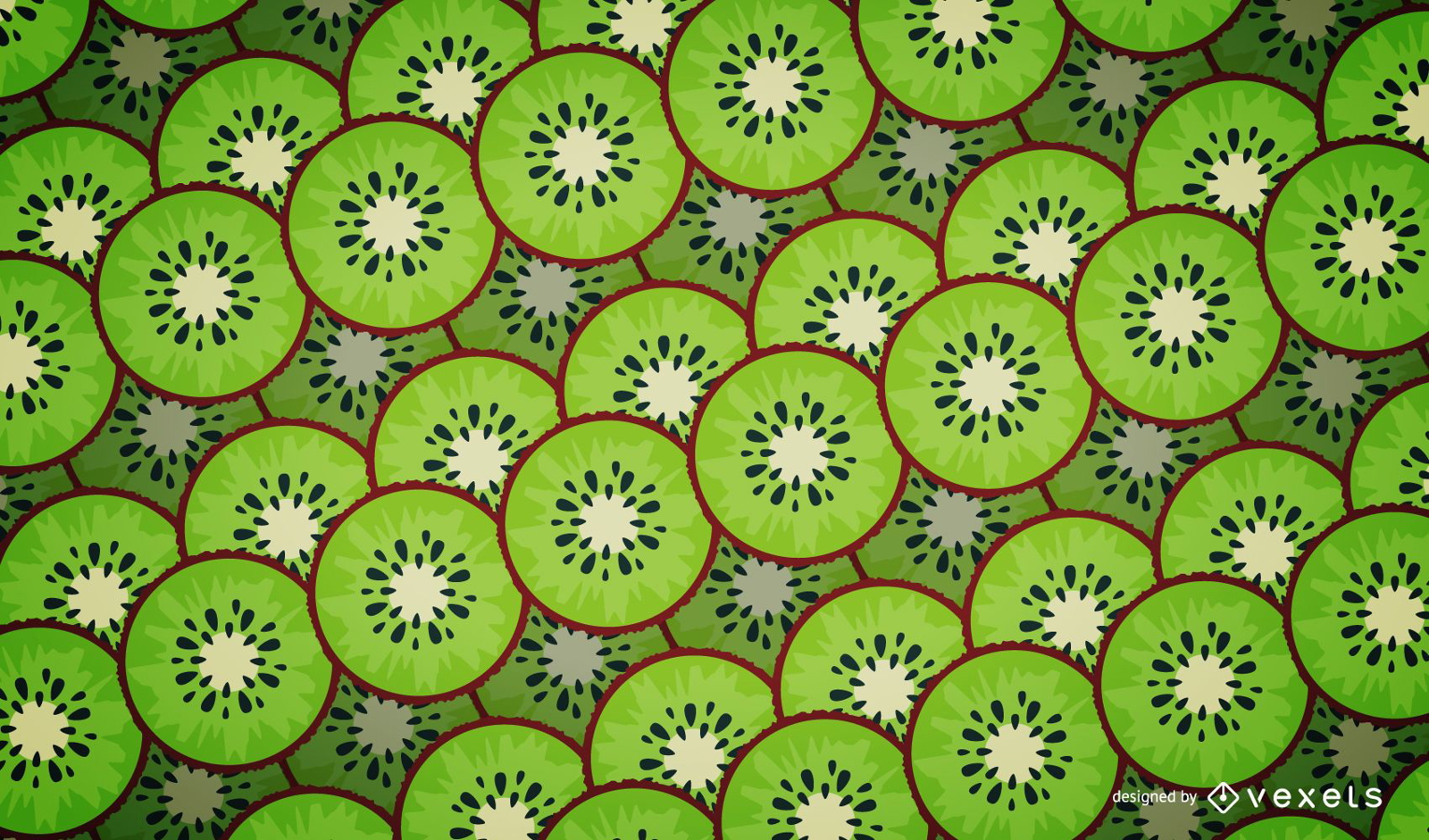 Illustrated kiwi pattern design
